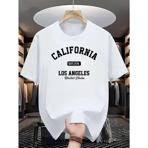 Vintage California Los Angeles Graphic Tee - Soft Cotton Short Sleeve T-Shirt, Relaxed Fit, Round Neck, Beige With Black Print, Casual Retro Style For All Seasons, Everyday Tshirt |   Vintage Graphic Tee |   Glossy Fabric
