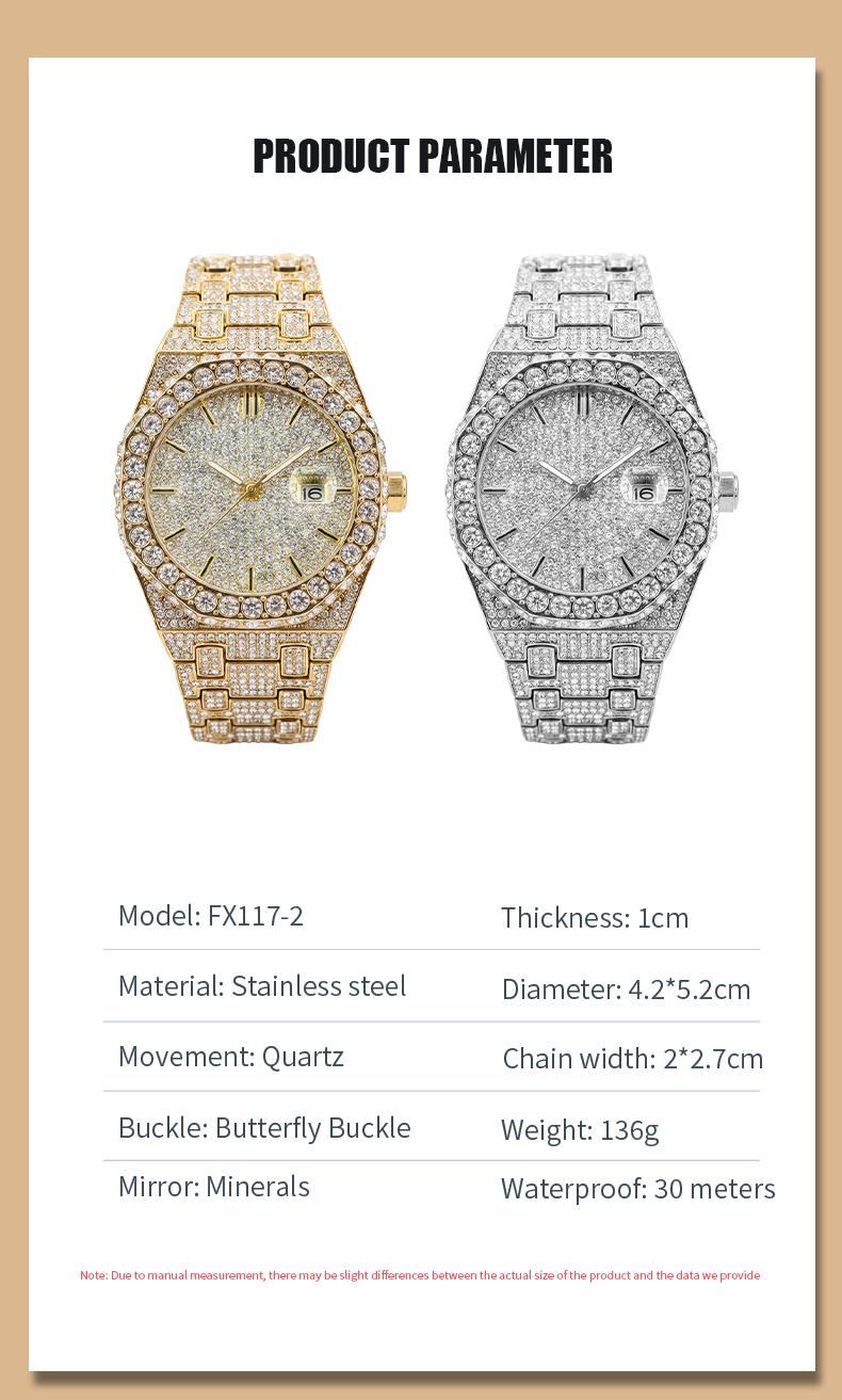 Luxury Rhinestone Embellished Jumpstart sale Classic round dial -Dial Quartz Watch with Gift BoxIncluded Fashion Timeless Classic Watch Holiday Haul  Flash Sale diamond men  Shine at work, lead with brilliance.