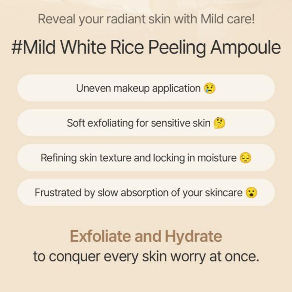 [mixsoon] White Rice Peeling Ampoule 100ml – Gentle Brightening Exfoliant Serum with Rice Extract for Smooth, Radiant Glass Skin