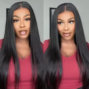 [Exclusive Deal] OQ HAIR 7x5 HD Straight Wear Go Glueless Wig Pre-Cut Lace Human Hair Wigs for Women Bleached Tiny Knots Lace Front Human Hair Wigs Pre Plucked Hairline for Beginer Friendly