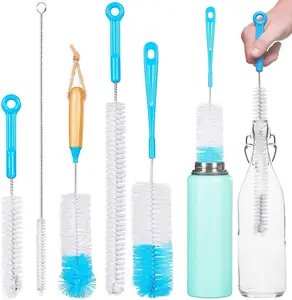 5 Pack Microfiber Bottle Cleaning Brush Set – Long Handle Bottle Cleaner with Straw Brush for Water Bottles, Bottles, Tumblers & Vases
