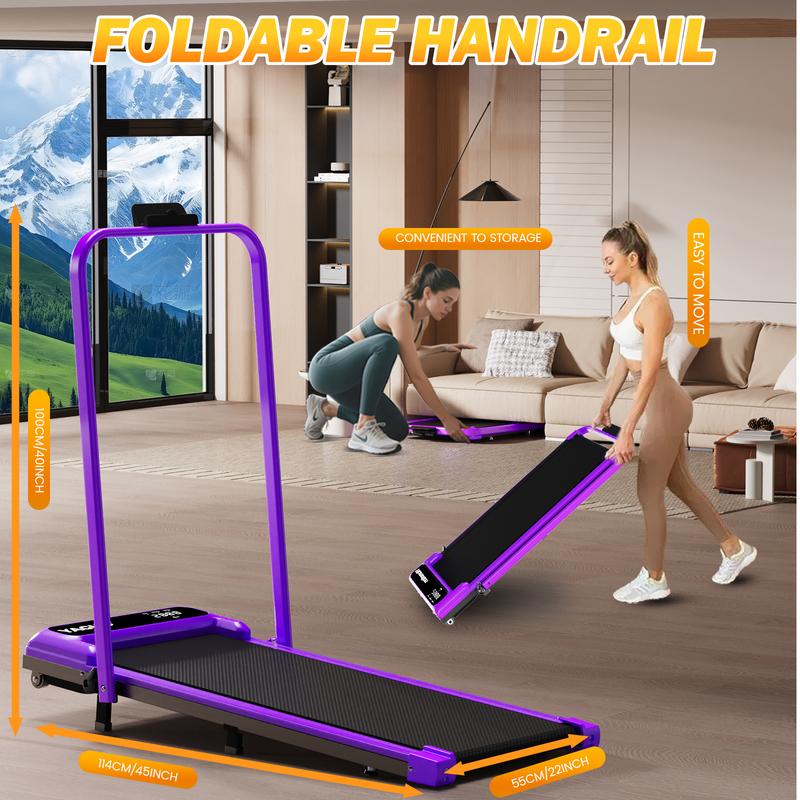 【Upgrade Version】 YAGUD Folding Treadmill with Adjustable Incline, Low-Noise Motor, 265lbs Weight Capacity, Remote Control & Wheels for Easy mobility – Comes with Free Resistance Bands and Dual Shock-Absorption System