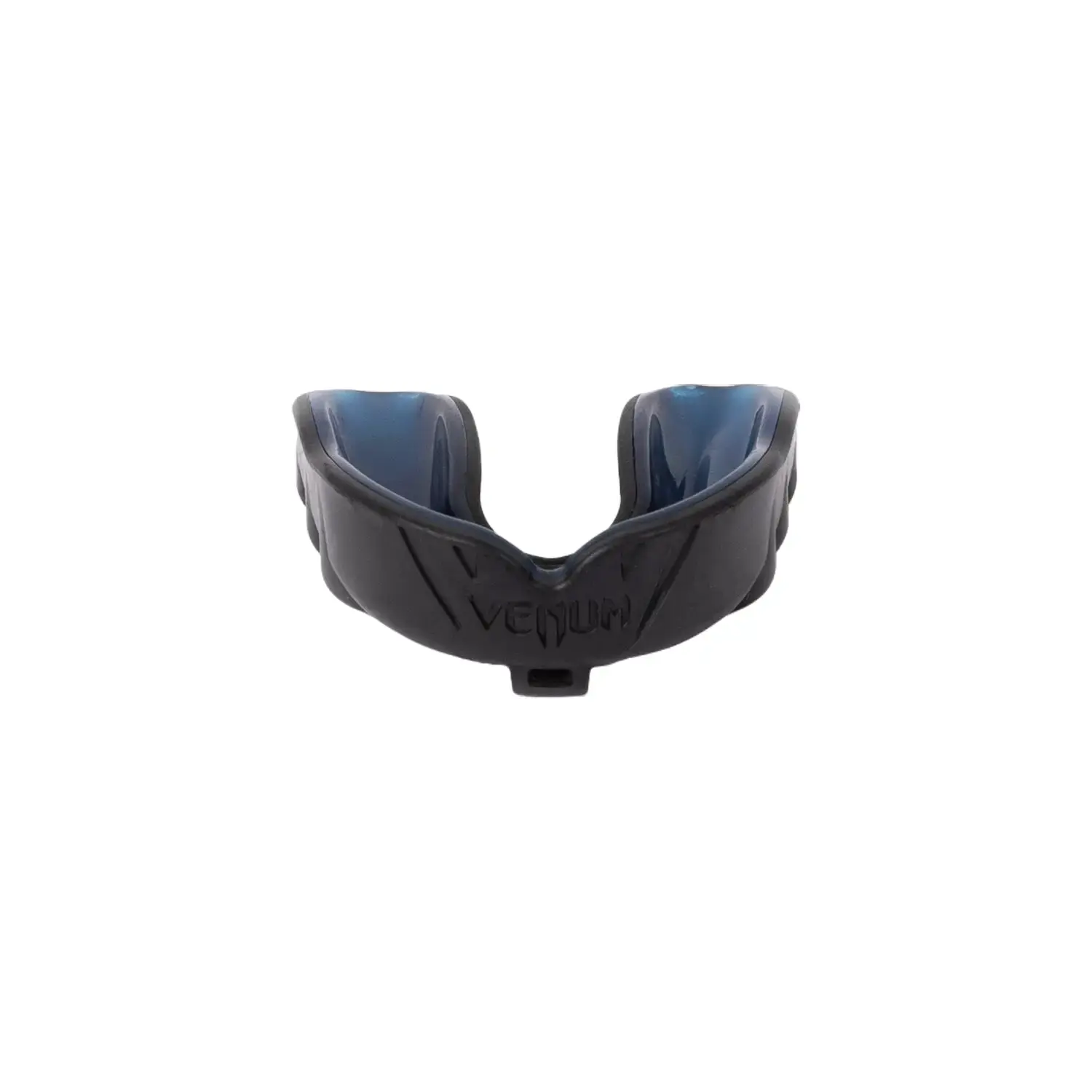 Venum Challenger Mouthguard Protective Gear, Nextfit Gel Custom Fit with Breathing Channel and Shock Absorption, Strap or Strapless Option, Black-Blue