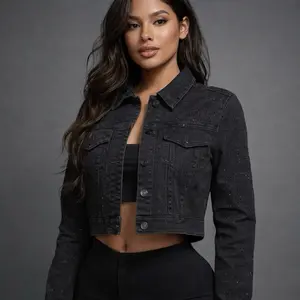 Lizbeth Black Jean Jacket