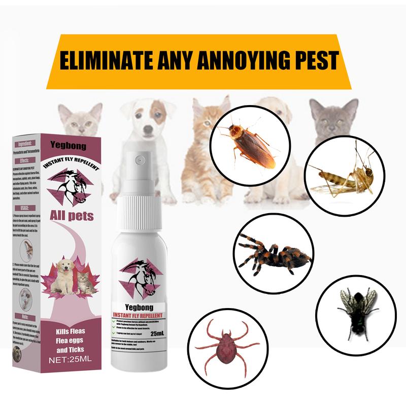 Pet deworming agent - Flea repellent for cats and dogs. External insecticide for cats and dogs to eliminate lice and ticks and relieve itching. Spray.