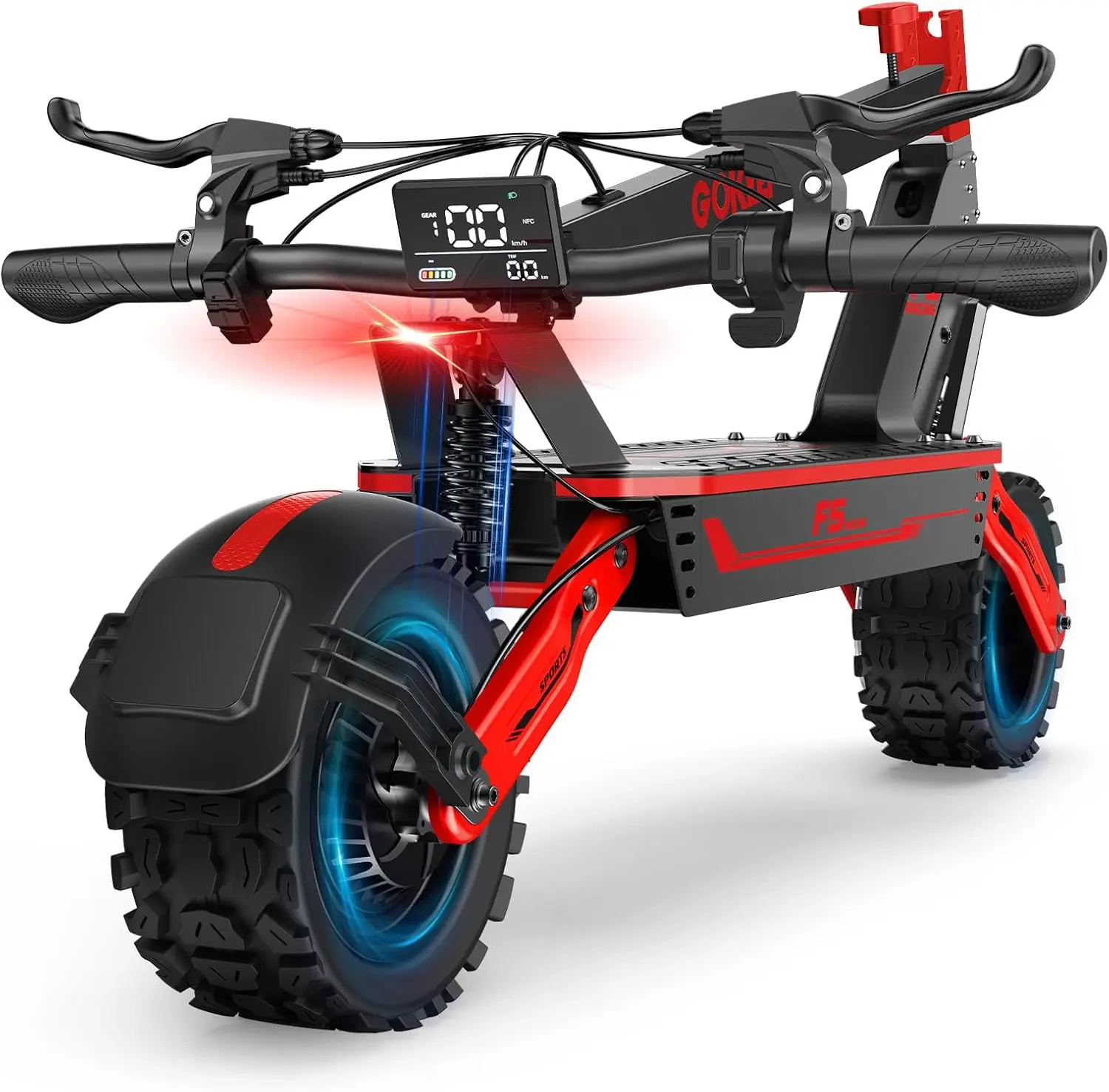 All Terrain Electric Scooter, 1500W Powerful Motor, 52V/20Ah Battery, Up to 34 MPH, 43 Miles Long Range,   Dual Shock Absorption, Front & Rear Disc Brakes ,11" Anti-Slip Off-Road Tires,   3-Second Folding Design, Folding Commuter    Electric Scooter