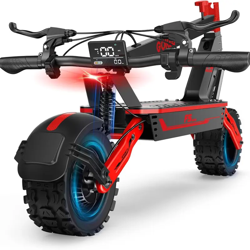 All Terrain Folding Commuter Scooter for Adults, 1500W Powerful Motor, 52V/20Ah Battery, Up to 34 MPH, 43 Mi Range, Dual Suspension, Front & Rear Disc Brakes, 11" Anti-Slip Off-Road Tires, 3-Second Folding, 264 lbs Capacity
