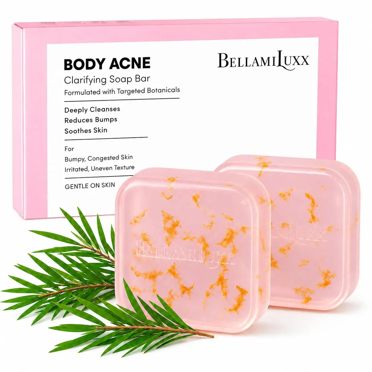 Body Acne Soap Bar: Tea Tree Body Acne Soap for Butt Acne, Bacne & Folliculitis Bumps – Salicylic Acid & Sulfur Extract Clarifying Bar – Helps Reduce Bumps, Clogged Pores & Rough Texture