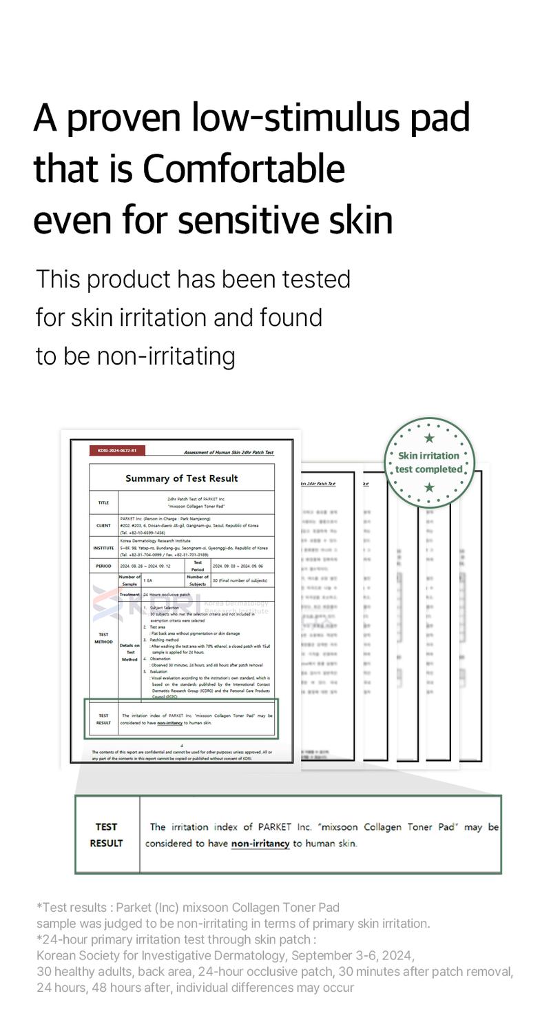 [mixsoon Official Shop] Collagen Toner Pad 5.74 fl.oz / 170ml / 110 Sheets - Vitality & Nutrition Toner Pads, Korean Skincare for Glass Skin