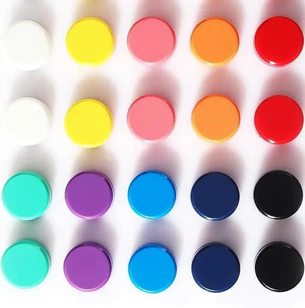 Fridge Magnet - 20 Pack  Mini Strong Magnets for Whiteboard Locker & Map Colorful Round Cute Small  for Kitchen Office Classroom School Assorted