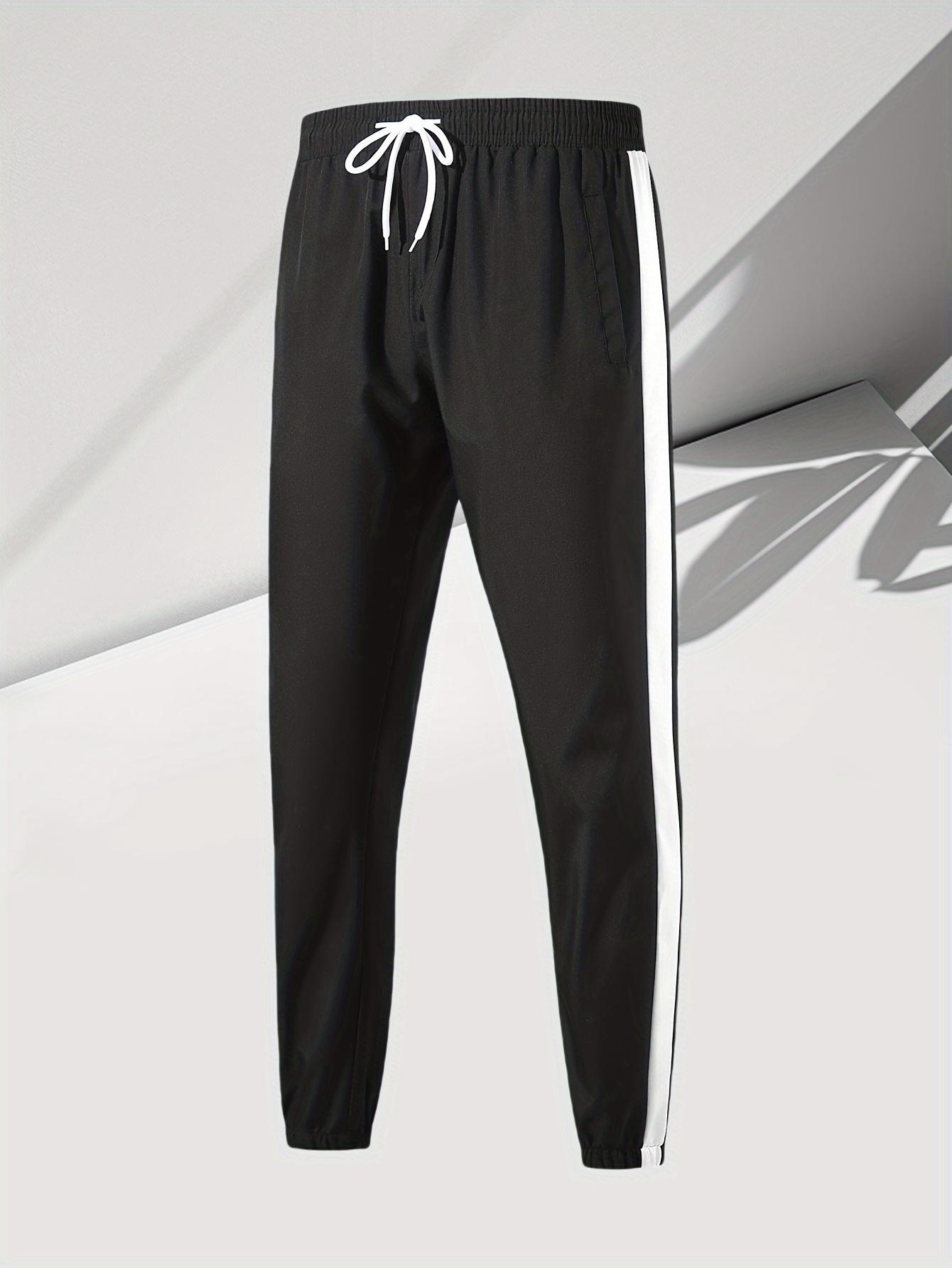 Men's Retro Color Block Splicing Sports Set Zipper Hoodie Combination, Streetwear