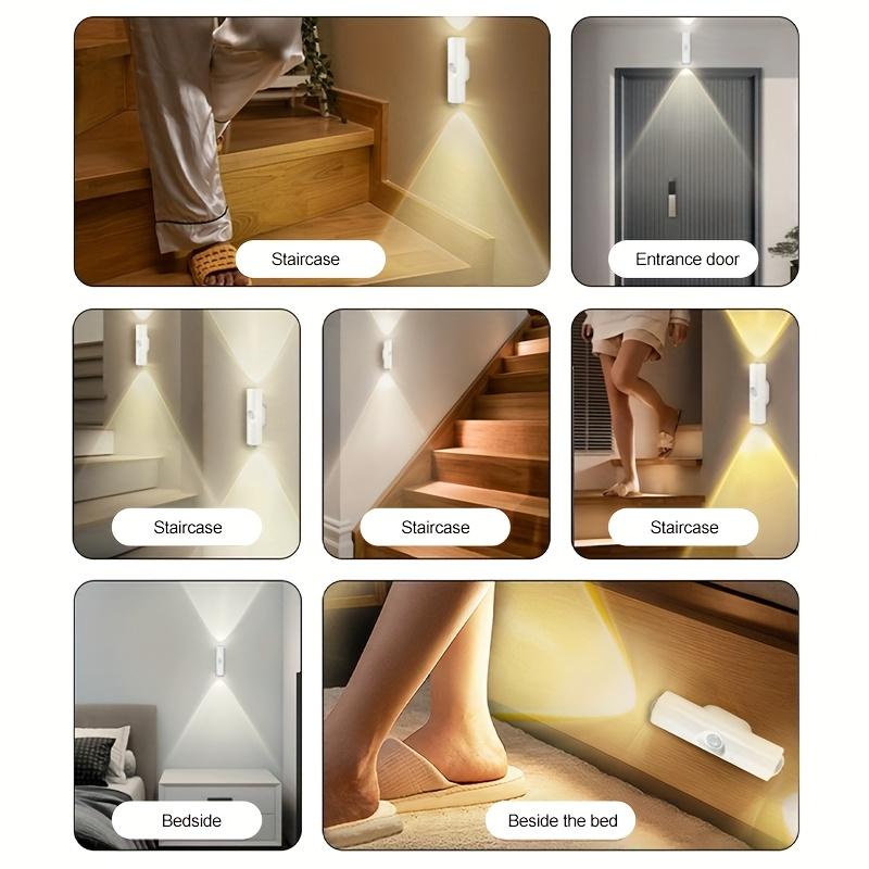 3PCS LED Motion Sensor Light Dimmable USB Rechargeable Night Light with 3 Color Modes for Bedroom Bathroom Stairs Bedside Reading Light Smart Glow Cord-Free Convenience