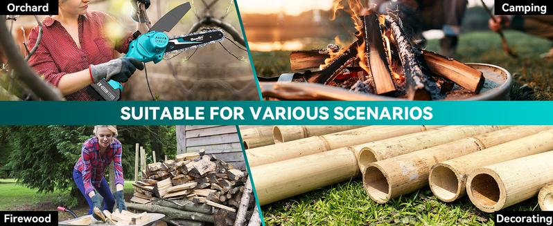 SeeSii Mini Chainsaw 8 inch, Electric Chainsaw Cordless, Upgraded Brushless Chainsaw with Auto Oiler, 2pcs 4000mAh Batteries, Battery Powered Saws Handheld Chain Saw for Tree Branch Wood Cutting CS800 #TikTokShopBlackFriday