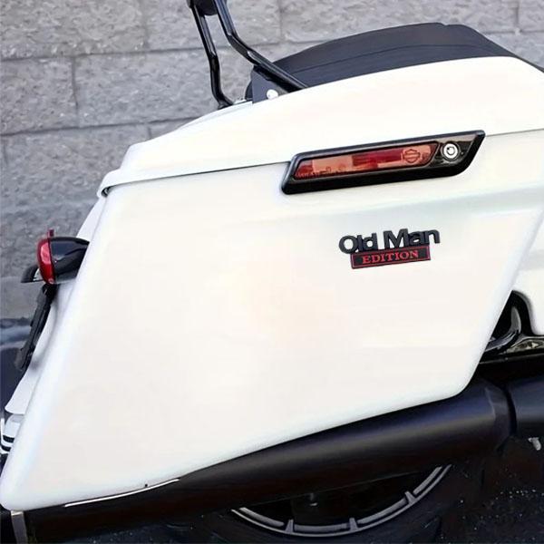 Funny "Old Man" "Cow Boy'' Driving Sticker - Durable Metal Emblem for Car, Truck, Toolbox