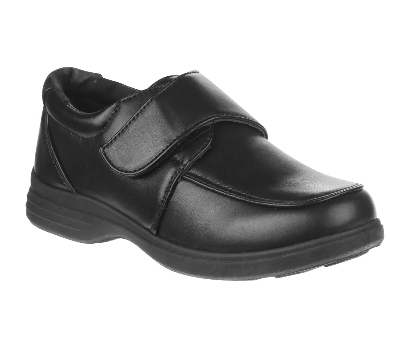 Josmo Boys' Low Top Synthetic School Shoes - Round Toe Uniform Dress Shoes, Cushioned, Easy Hook & Loop Closure, Lightweight, Durable (Little Kid/Big Kid), Low Top Shoes, Children