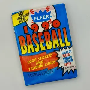 Fleer 1990 10th Anniversary Edition Baseball Logo Stickers and Trading Cards Limited Edition Set