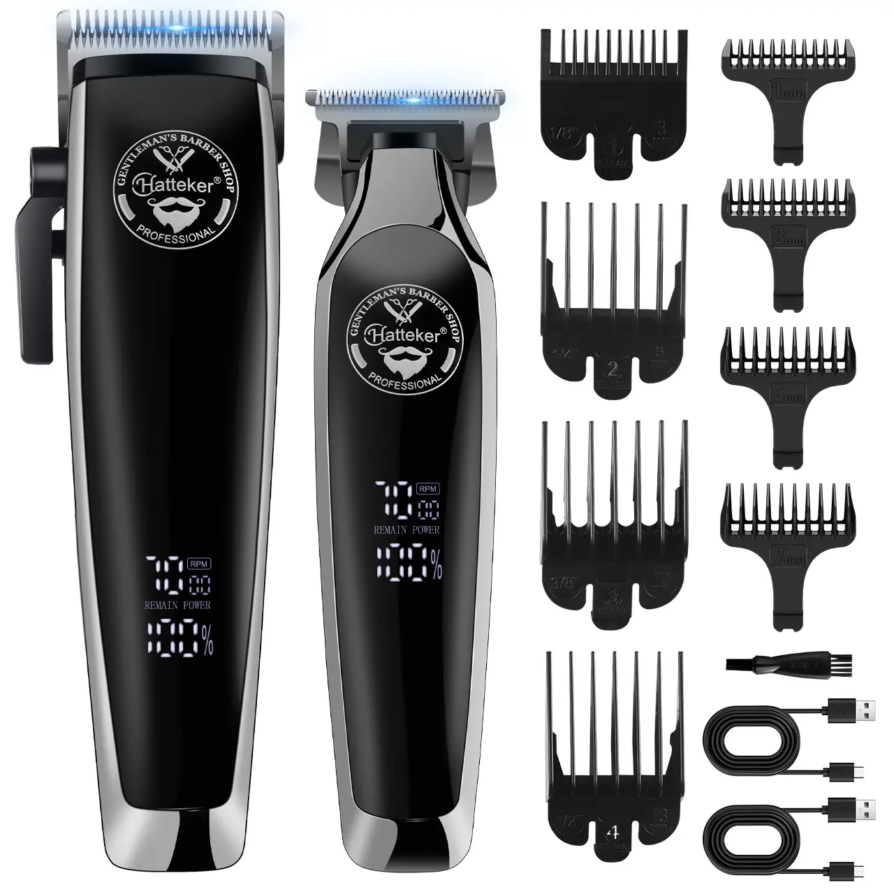Hatteker Professional Men’s Hair Clipper, Electric Shaver & Beard Trimmer Kit, LED Digital Display, Cordless Hair Cutting Kit for Salon & Home Use,Perfect Christmas Gift For Him