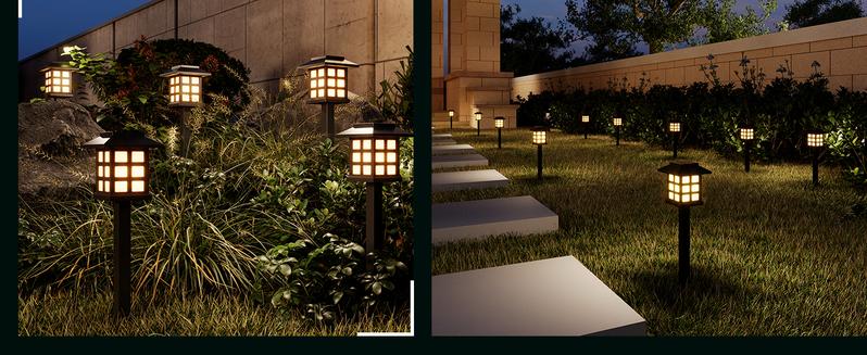GIGALUMI Solar Garden Lights, Waterproof, Solar Walkway Lights Maintain 10 Hours of Lighting for Your Garden, Landscape, Path, Yard, Patio, Driveway