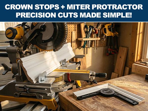 AltitudeCraft Miter Crown Stops & Protractor for Trim Molding DW703–DW718 Saws