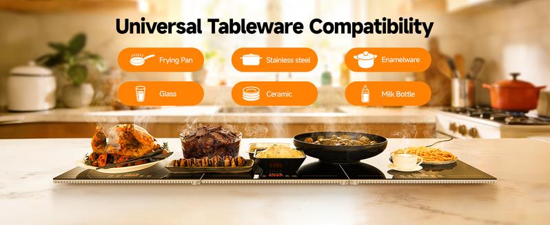 FEPPO 2026 Electric Warming Tray (Extra Long 47”x15”) with Independent Temp & Timer Control, Food Warmers for Parties Buffet with 10 Temp Settings and Timer for Parties Buffet, Gatherings