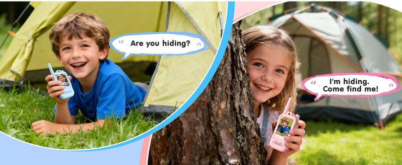 Video Walkie Talkies for Kids 2 Pack with HD Video Screen Voice Changer 1000 Feet Range Fun Toys for Indoor Play Camping Hiking Travel Christmas Birthday for Boys Girls Ages 3-12