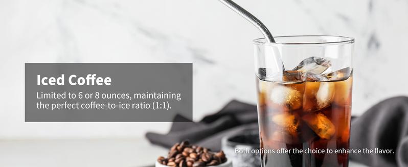 Hot & Iced Coffee Maker, Single Serve Coffee Maker for K Cup and Grounds, 6-14 Oz Brew Sizes, 50 Oz Removable Water Tank, One Cup Coffee Machine