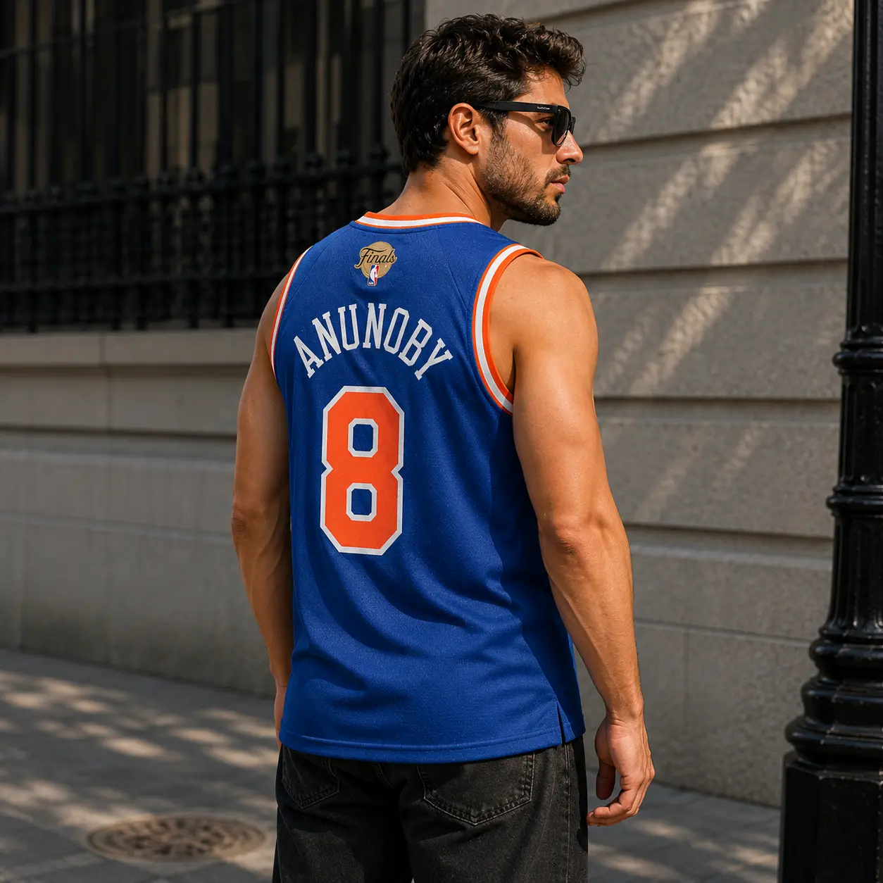 "Anunoby 8 Finals Edition" New York Style Mesh Jersey Tank Top, Vintage Inspired Streetwear Sports Apparel