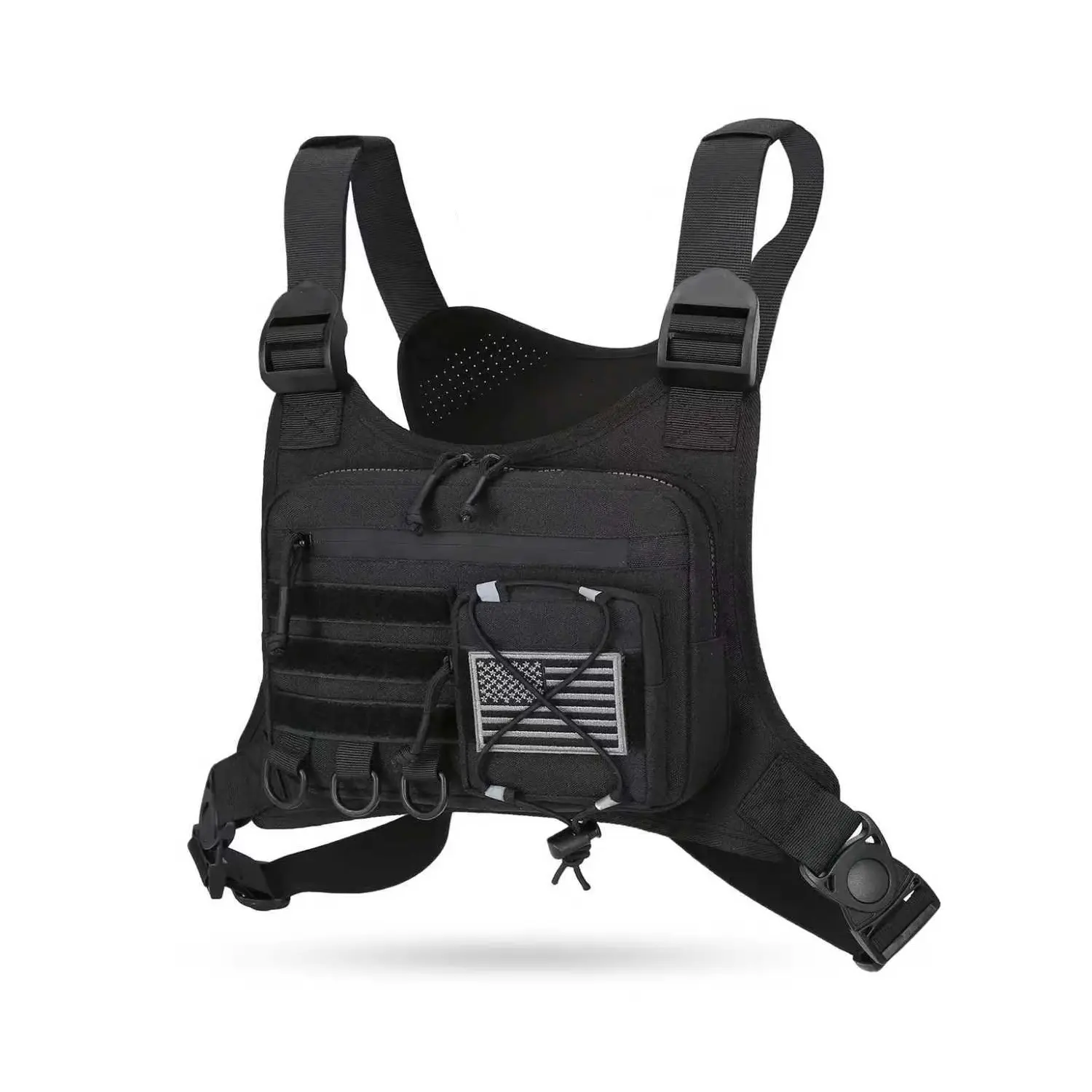 Outdoor Sports Chest Bag for Men, Chest Vest Holster Fits Most Pistols, EDC Travel Chest Pack for Running, Hiking