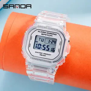 Unisex transparent wristwatch: water-resistant design, luminous display, date display and multiple features