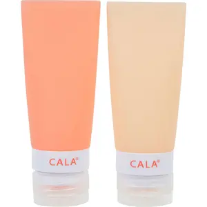 CALA Silicone Travel Bottles: Coral (2 Bottles / 2.2Oz )