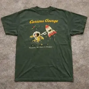 Retro Curious George Astronaut Space Monkey Unisex Baby Tee