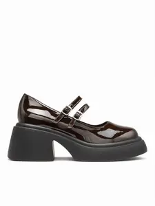 Cider DOUBLE BUCKLE CHUNKY HEELED LOAFERS