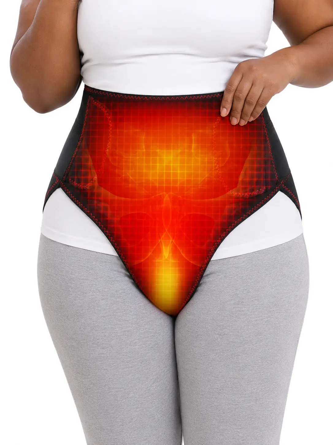 Sculpt Touch Women's Heated Waist Pad with Vibration, Adjustable Warmth Levels, Soft Comfort Belt for Abdomen & Lower Back, USB Powered