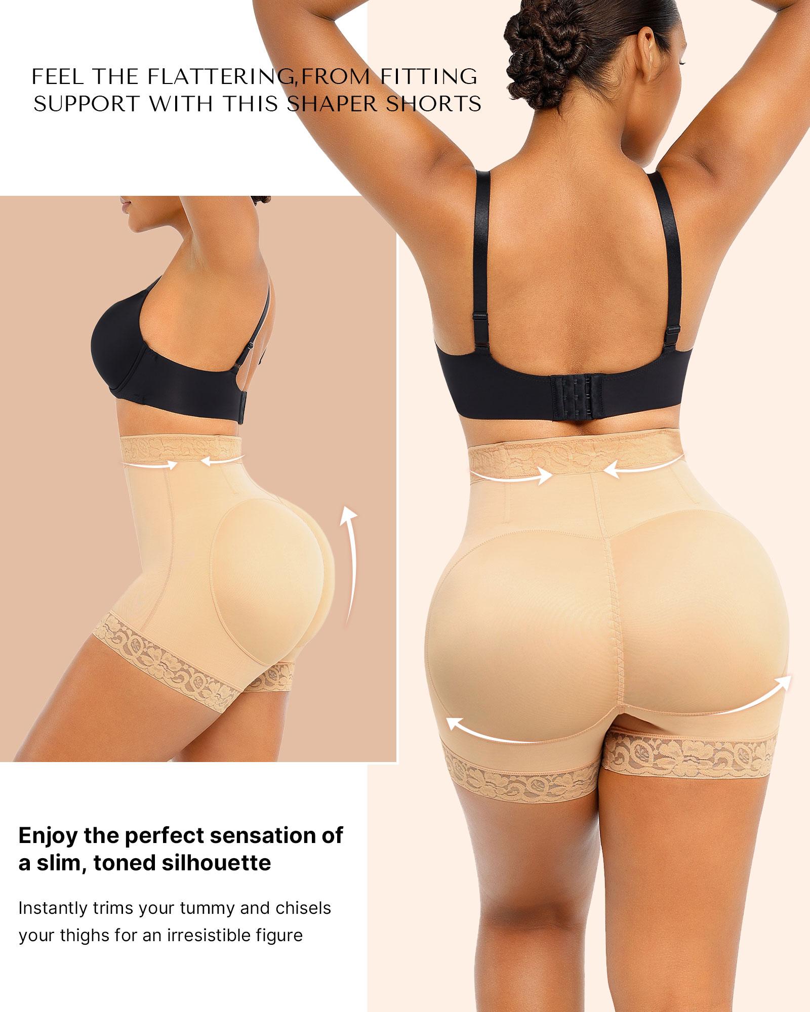Shapellx  Lace Steel Boned Butt Enhancer Tummy Control Shorts Underwear  Shapewear for  Women Basic Womenswear