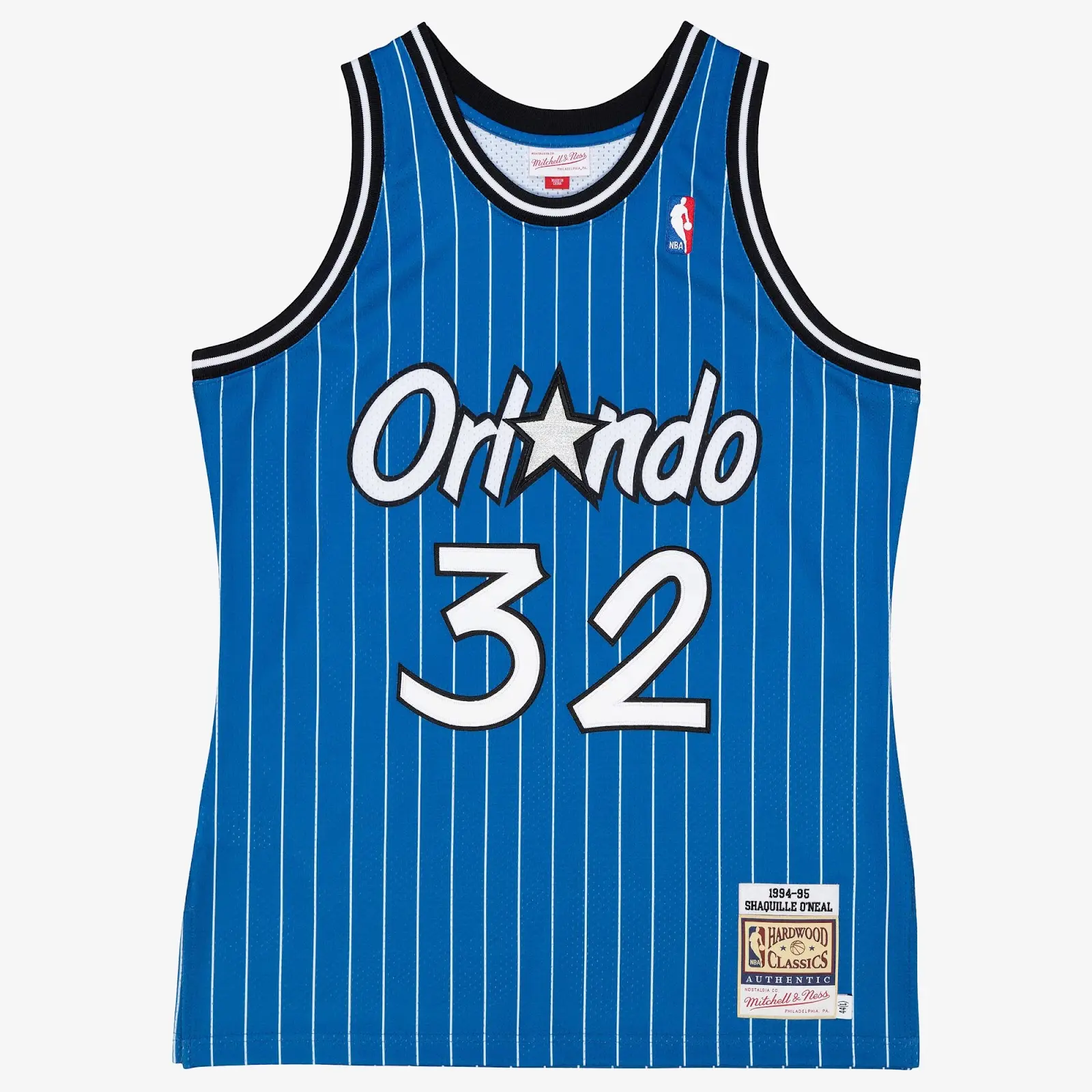 Shaquille O'Neal Orlando Magic 1994-95 Blue Authentic Jersey - Mitchell & Ness NBA Throwback, 90s Retro Basketball Jersey