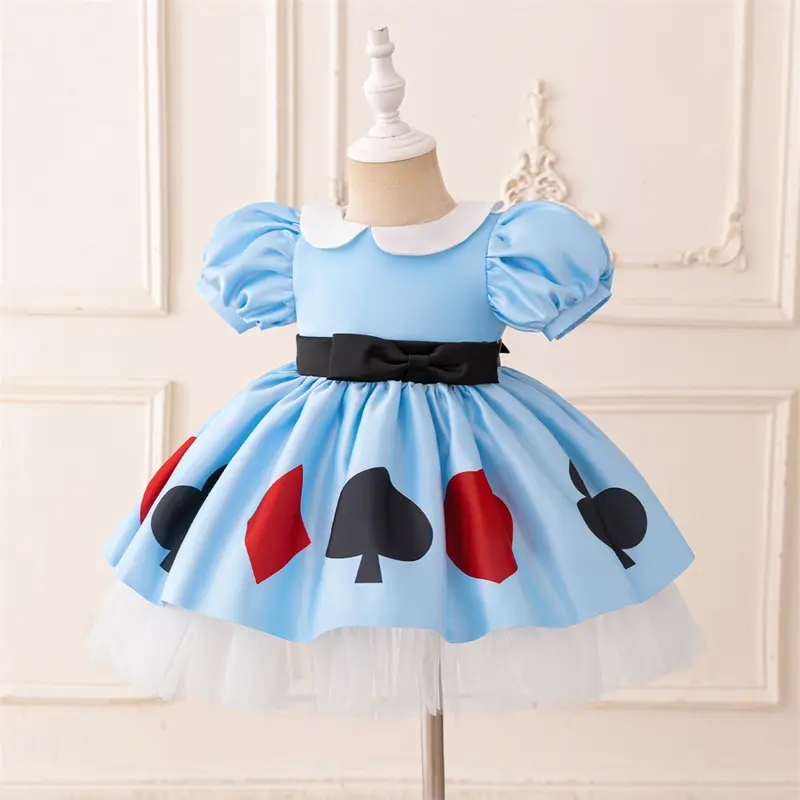 open lace back dress Alexa Girls DropWaist Party Dress Navy Velvet 2 / Velvet main image 1