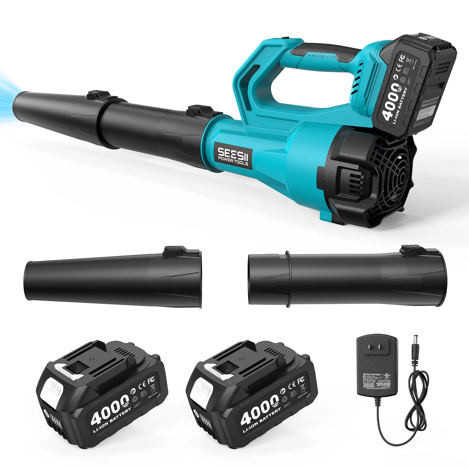 SEESII  Leaf Blower Cordless Electric Leaf Blower/Snow Blower  780CFM/440MPH Brushless Motor 2x4000mAh Batteries Handheld Snow Blower Variable Speed Control Turbo Button Electric Blower for Lawn Care Debris Dust Removal Outdoorfun