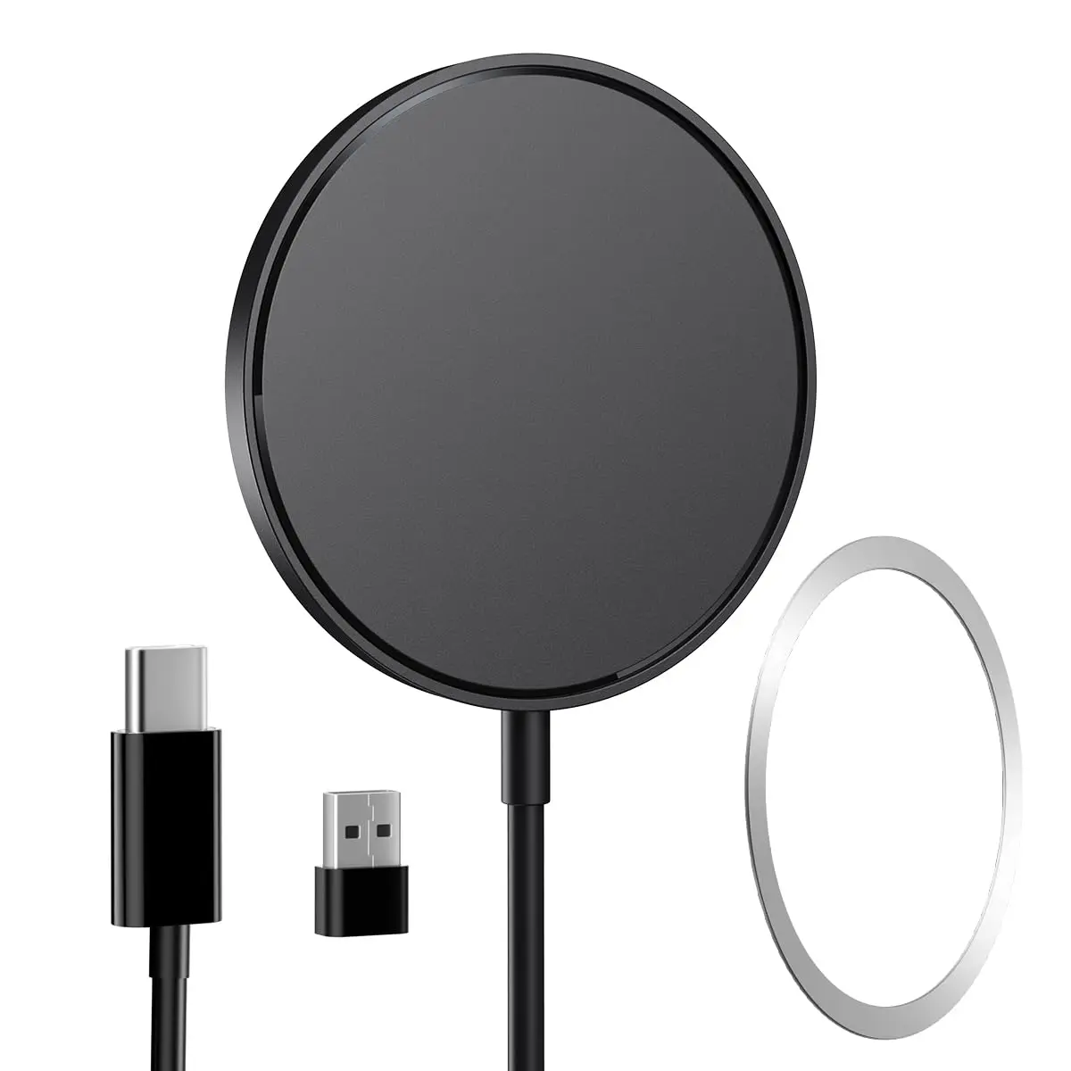 Magnetic Wireless Charger,THREEKEY Wireless Charging Pad with 4FT Charging Cable Compatible with MagSafe Charger for iPhone 17/16/15/14/13/12 Series,Airpods3/2/Pro,Mag Charger-Cyan