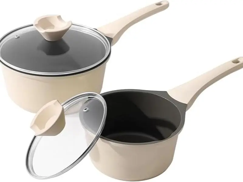 Silicone Ceramic 2.5-qt. Sauce Pan with Lid – Non-Stick, Durable, and Heat-Resistant Cookware