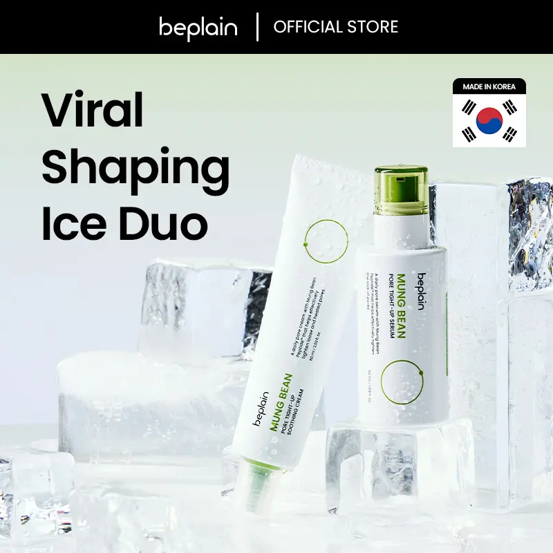 [VIRAL] Mung Bean & Peptide Ice Glow DUO: Facial Serum & Moisturizing Cream for tightening pores, reducing puffiness, cooling relief