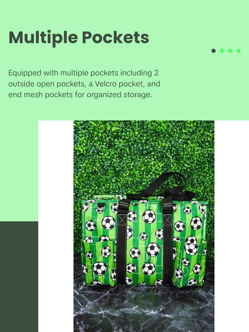 Here For The Goals with Black Trim Large Organizer Tote Carrying Bag Durable Folding Bag