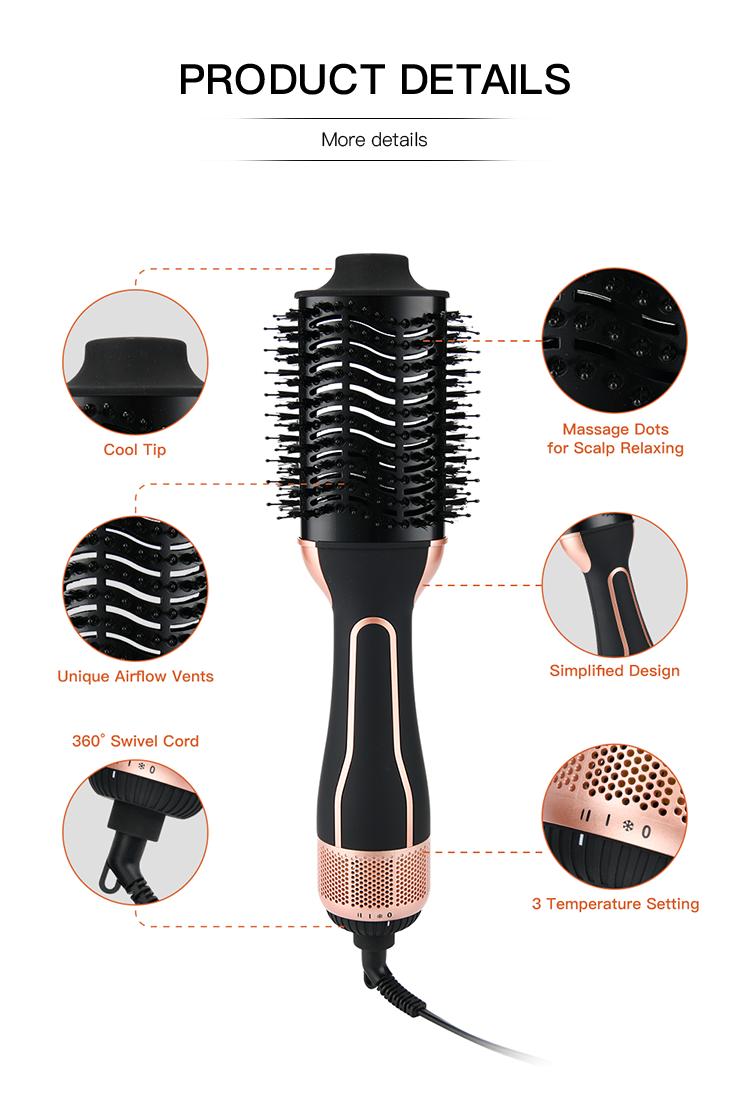 Wholesale 3 in 1 Electric blow dry Brush One Step Hair Dryer 1000W High Power Hot Air Volumizer Comb Professional hot air Brush