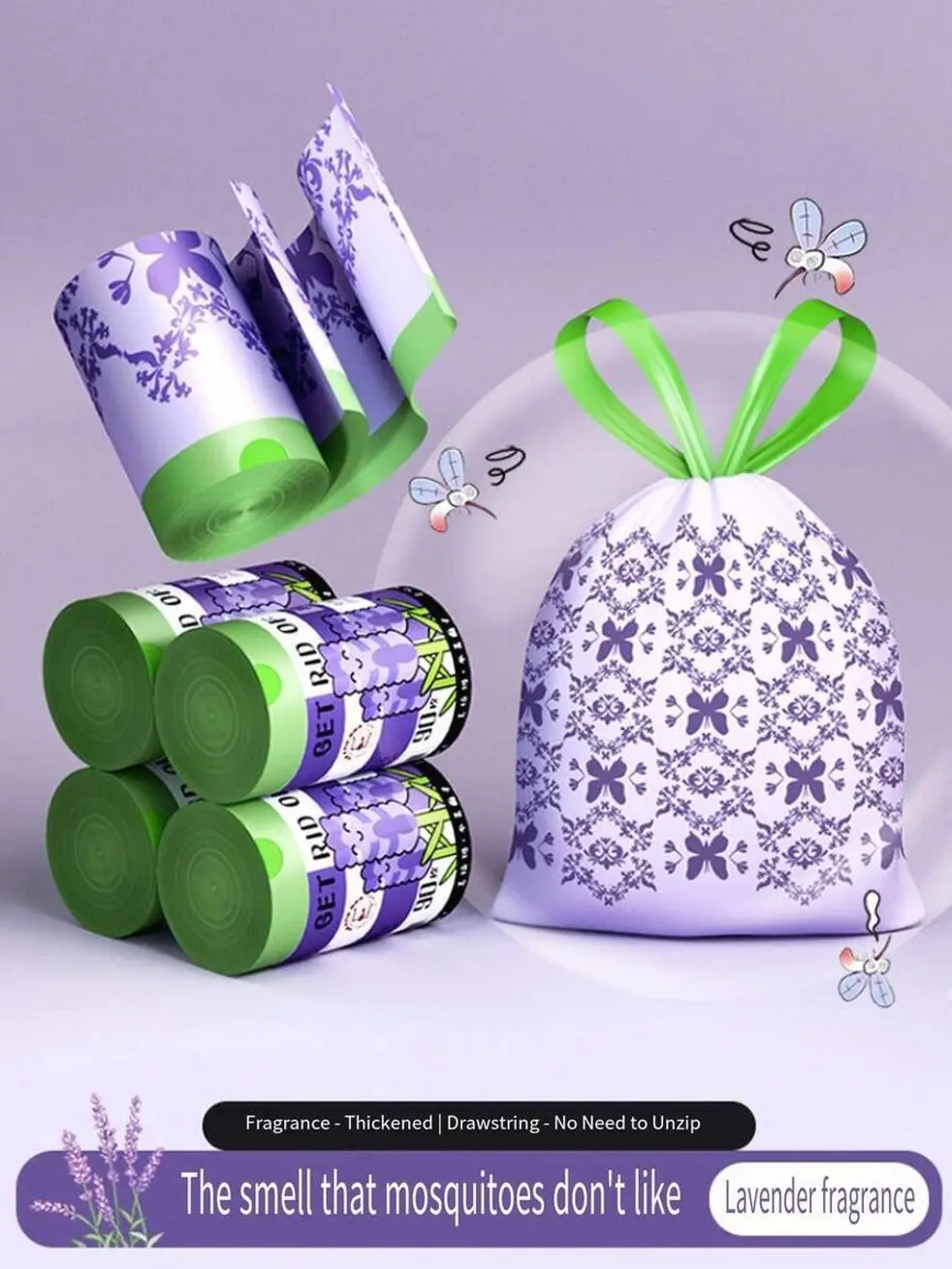 Durable Kitchen Trash Bags, Thick Leak-Proof Garbage Liners for Home, Office & Bathroom, Multi-Purpose Waste Can Bin Liners (30/60/120pcs)