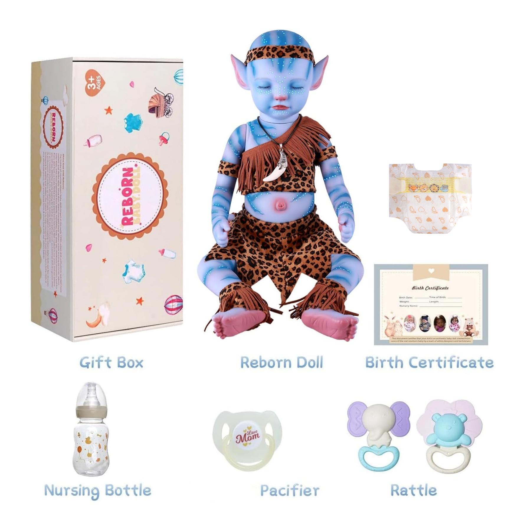 BABESIDE Lifelike Reborn Baby Dolls Glow-in-The-Dark- 20-Inch Soft Full Vinyl Body Realistic Toy Accessories Gift Set for Kids Age 3+ Suitable for Christmas New Year's birthday collections