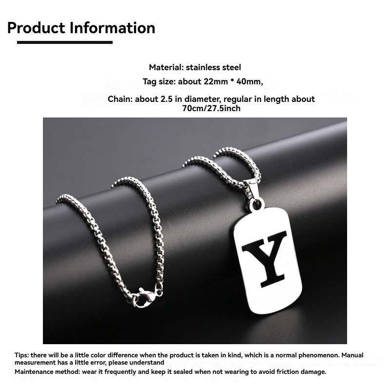 Cool Men's Jewelry Stainless Steel Initial Necklace for Men Hip Hop Geometric Pendant with A-Z Letter Pendant Chain for Friends Gifts Holiday Gifts Cool Men's Jewelry Stainless Steel Initial Necklace for Men Hip Hop Geometric Pendant with A-Z Letter Pendant Chain for Friends Gifts Holiday Gifts