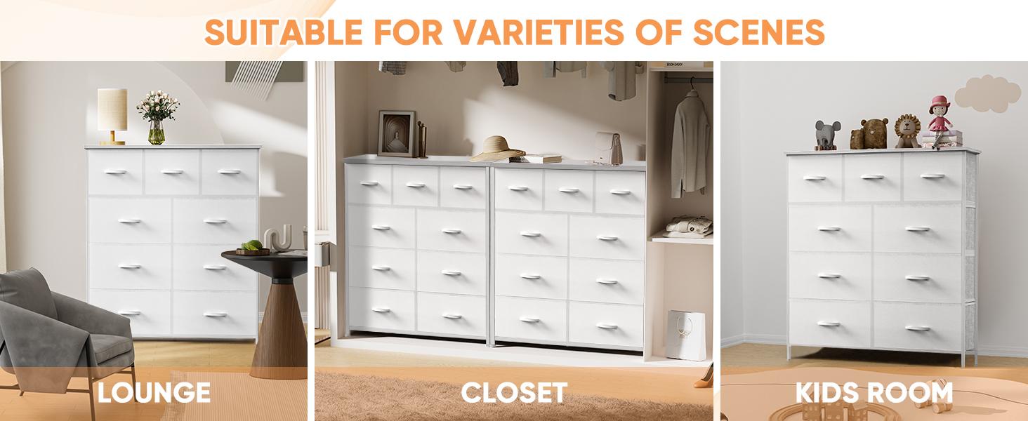【Deal】Cupboards Cabinets Dresser - with 9 Drawers, Bedroom  Organizer, Steel Frame and Wood Top for Bedroom, Closet, Entryway
