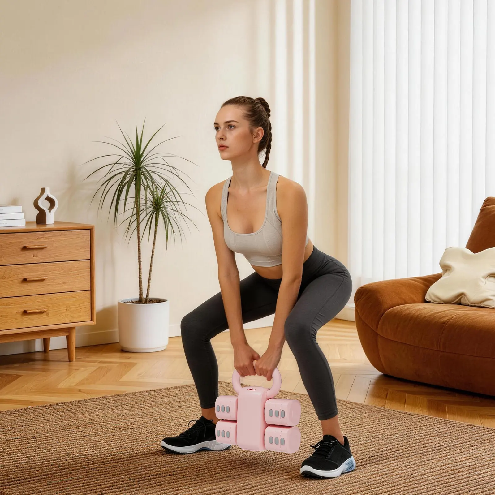 2026 New Upgrade 2-in-1 Adjustable Dumbbell-Kettlebell Set, Square Shape, Quick Adjust 4-Level Multiple Weights (2.2lb/3.3lb/4.4lb/5.5lb, 11lb/22lb Options), Functional Home Gym Equipment for Men & Women, Stability Focus Body Weights Gear, Resistance Trai