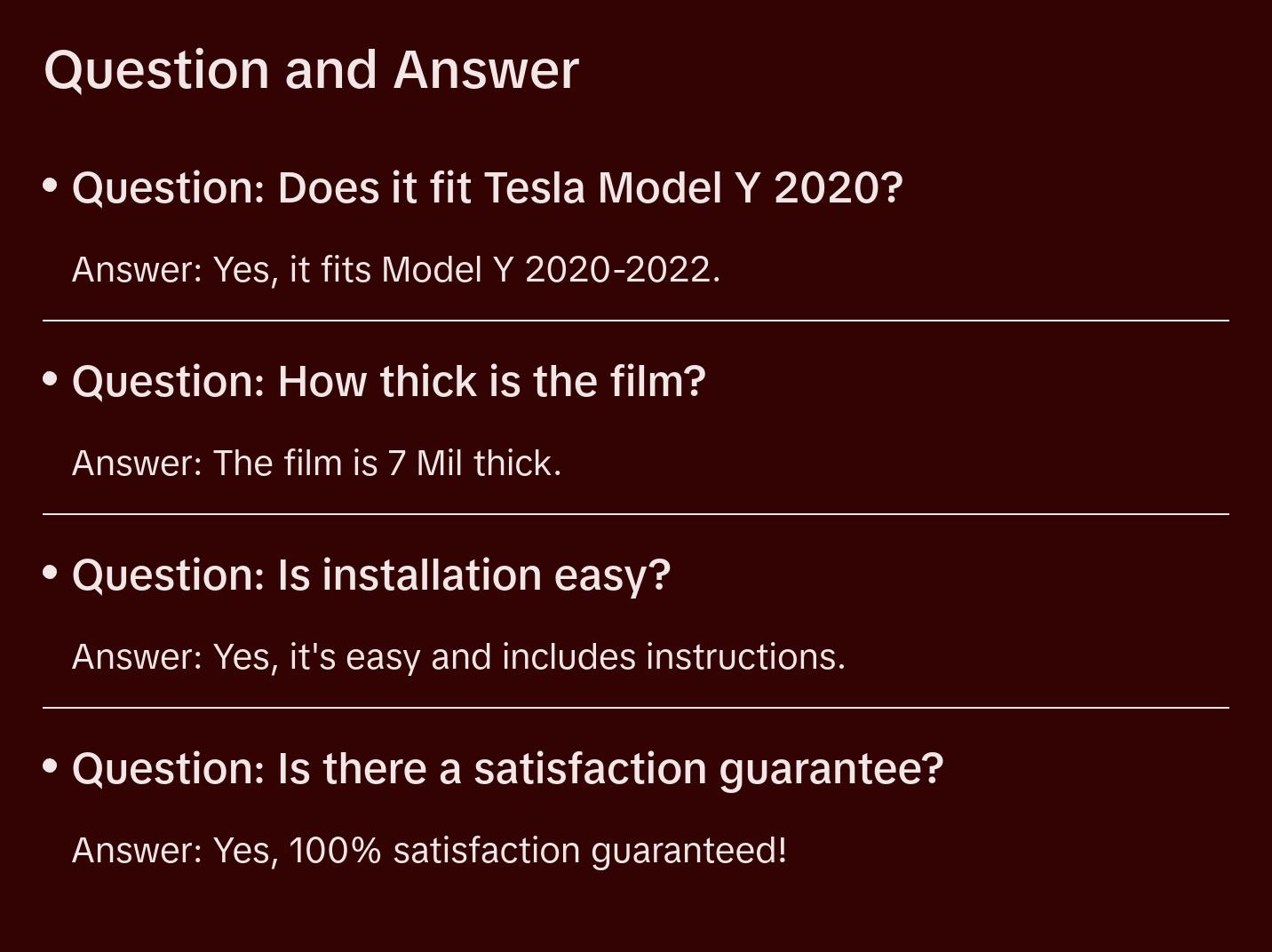 Fits Tesla Model Y 2020-2024 Precut Paint Protection Film Clear Bra PPF Decal Film Kit Cover