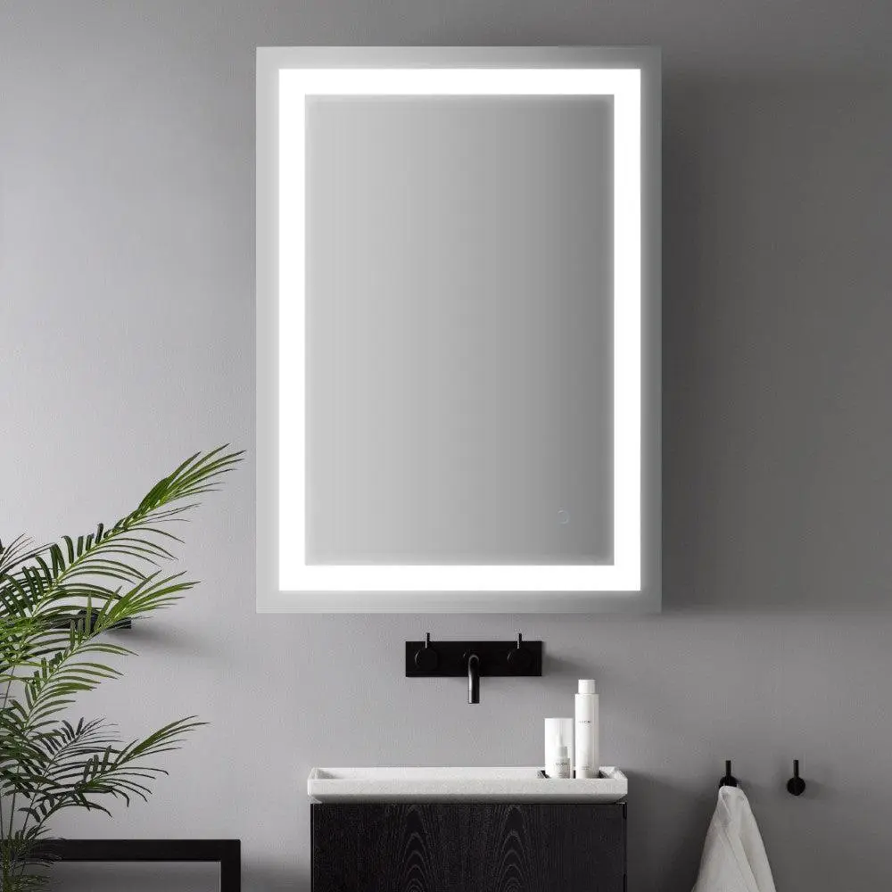 JONATHAN Y Remy Modern Illuminated Rectangular Frameless Antifog Front-Lit Smart LED Display Bathroom Vanity Mirror, Sensor Control, Smart Touch, Modern Mirror, Illuminated Bathroom Mirrors