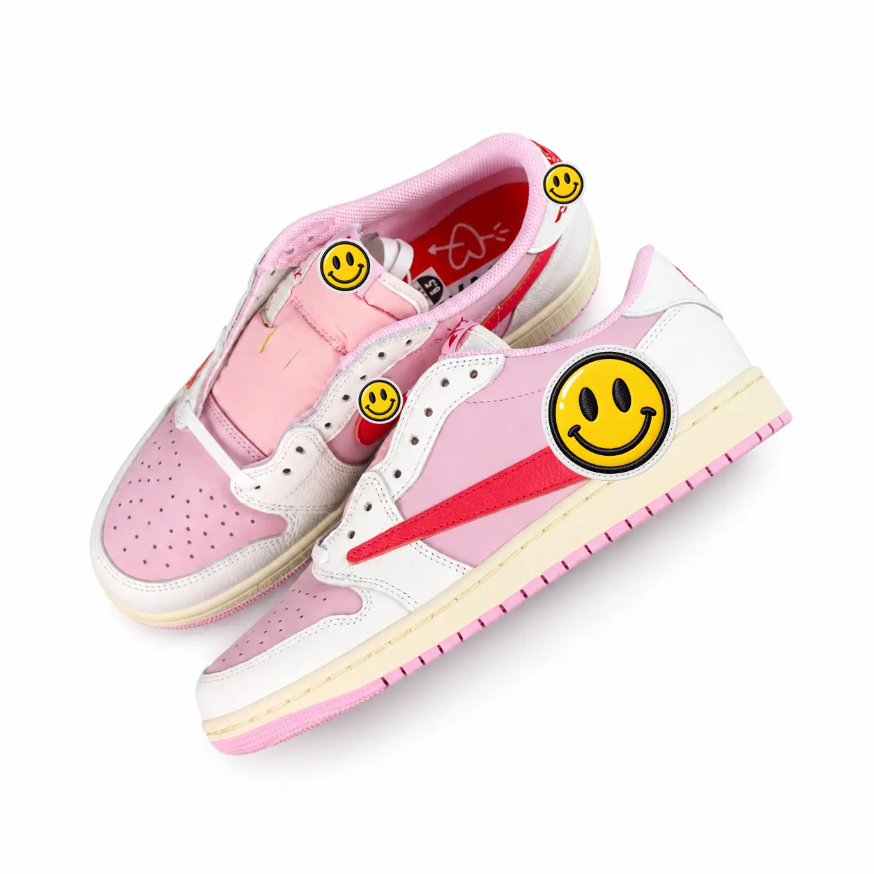 Brand New White Pink Sneakers for Men - Comfortable and Stylish Design - Perfect for Daily Wear and Casual Outings